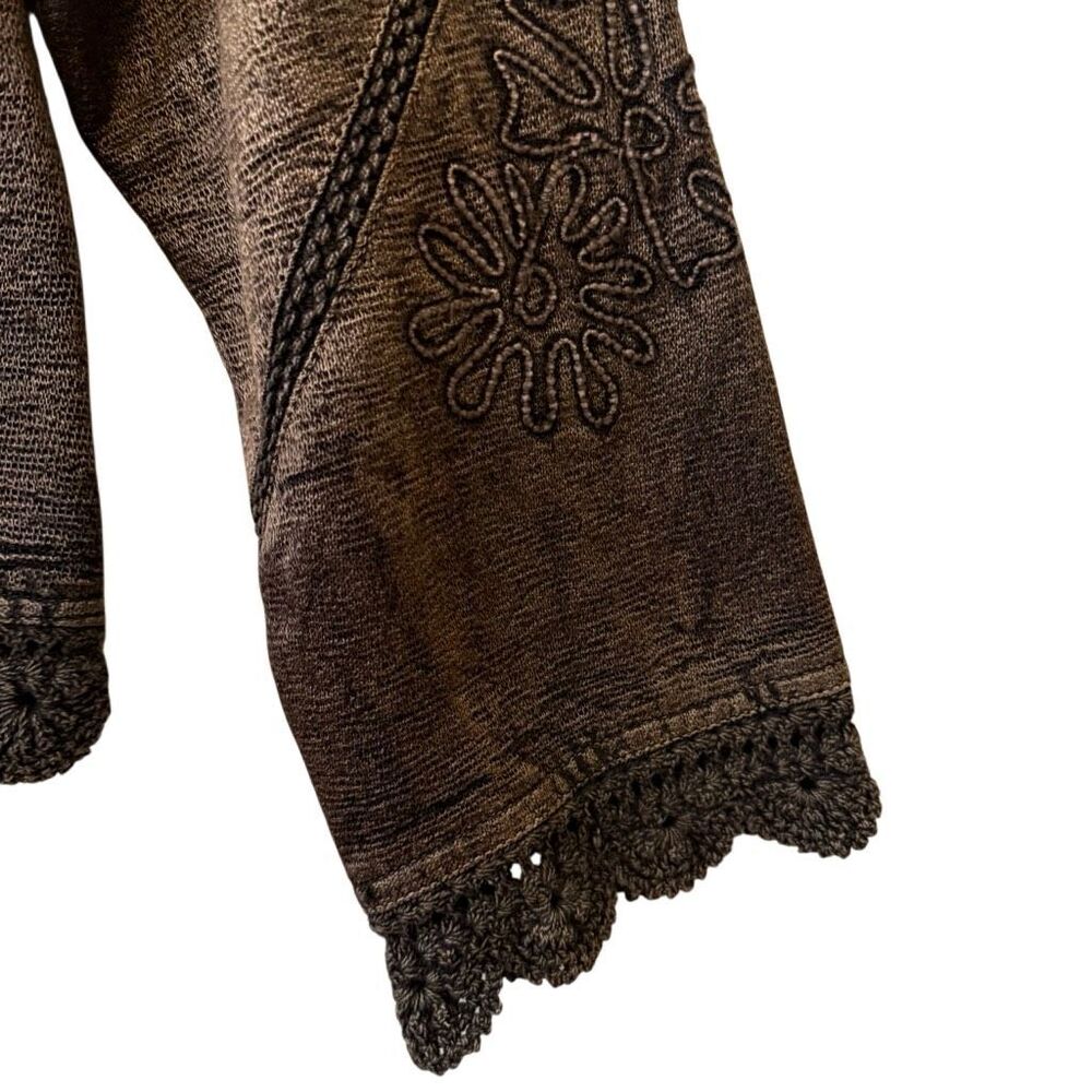 Flashback Jacket Copper Embroidered Sequined Crochet Trim Size XL Western, Goth - Picture 4 of 16